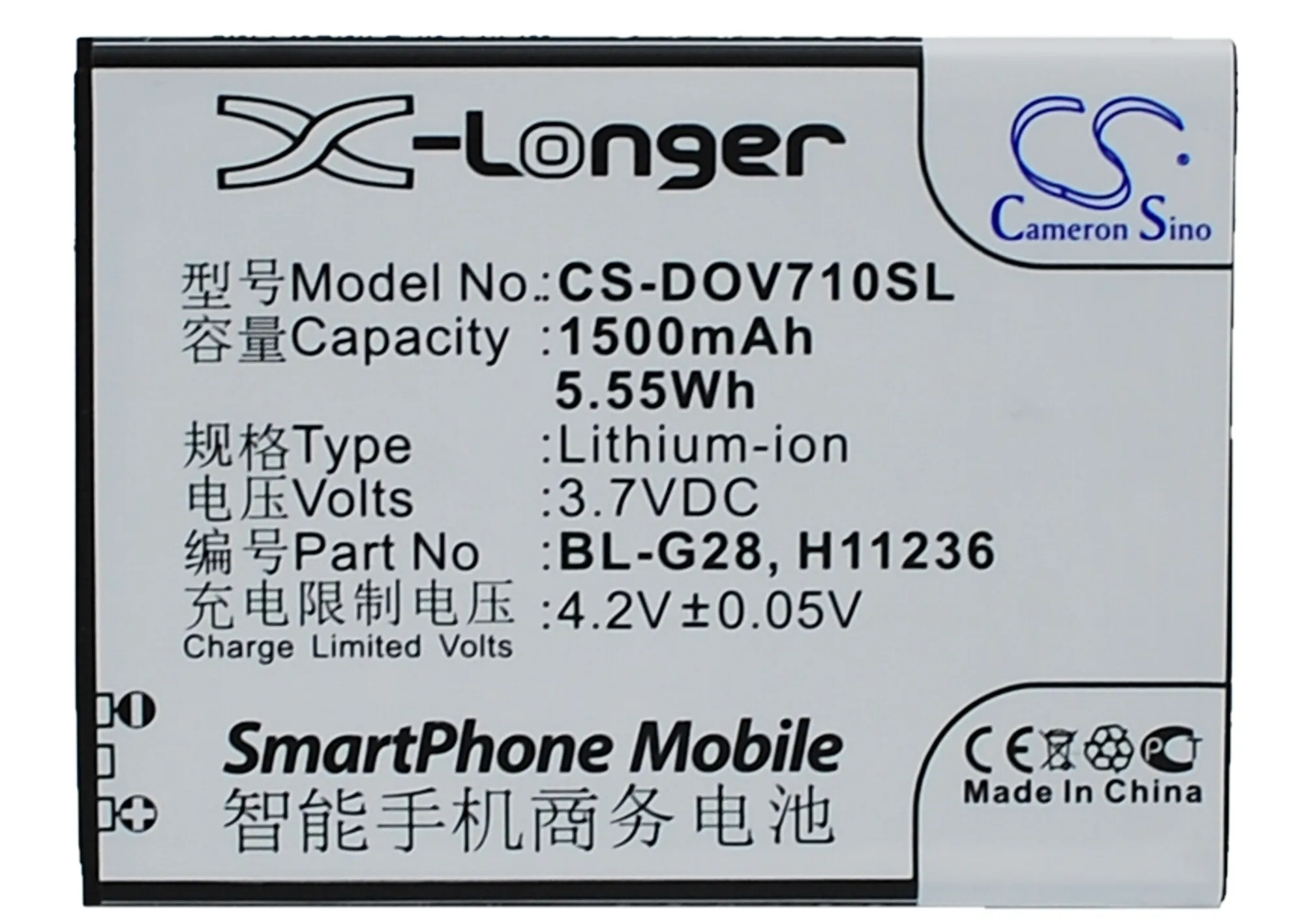 BL G28 батареи Cameron Sino 1500mAh для DOOV D710 iEva H11236 Haier E611 E617 I617 I618|cameron sino|battery 1500mahbattery for |