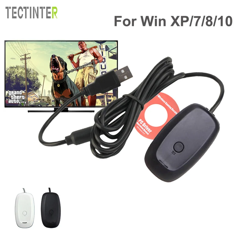 Для Xbox 360 беспроводной геймпад пк USB приемник адаптер поддерживает Win 7/8/10 системы