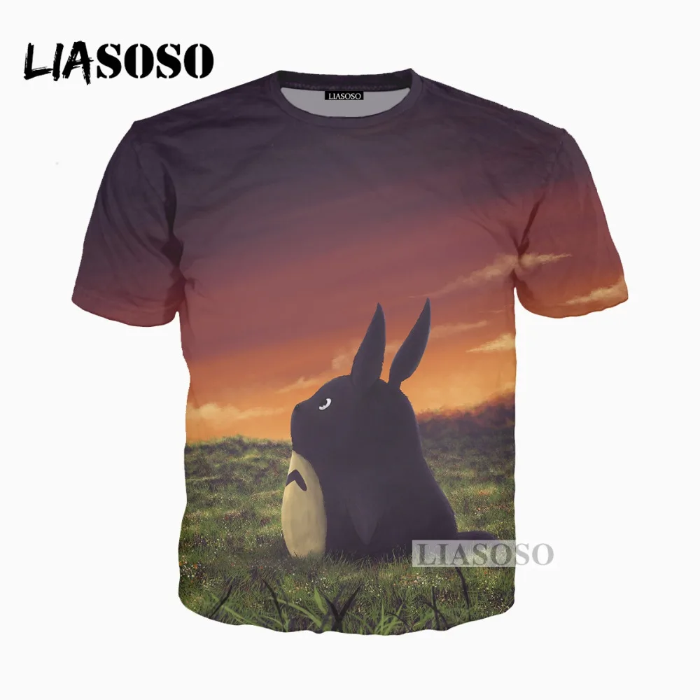 LIASOSO 2018 Забавный 3D принт для женщин и мужчин милый мультфильм Тоторо футболка