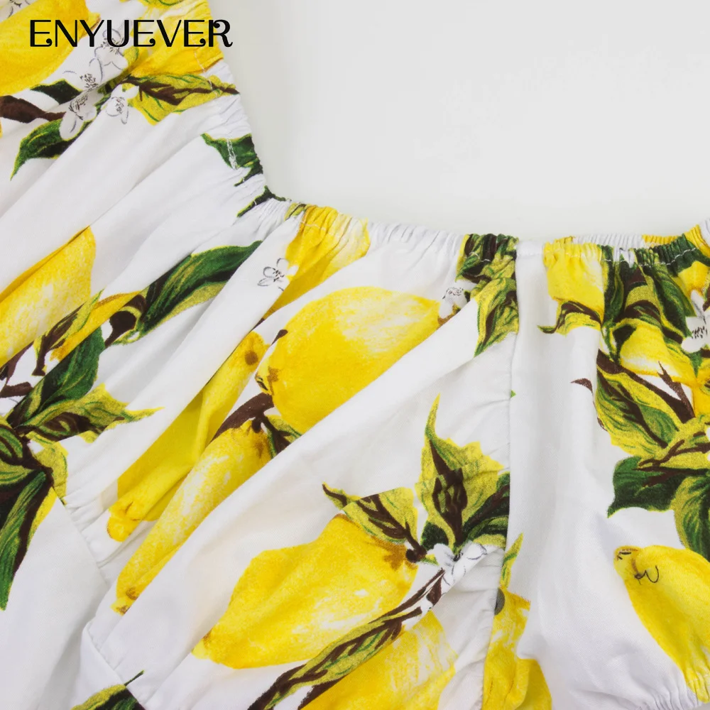 Enyuever лимонное платье Летняя женская одежда ретро качели Pin Up повседневное Vestidos Jurk