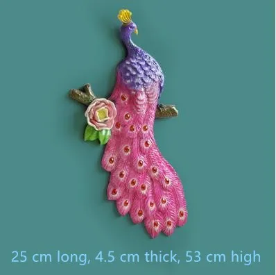 Европейский 3D полимерный Павлин птица настенный подвесной фон для телевизора