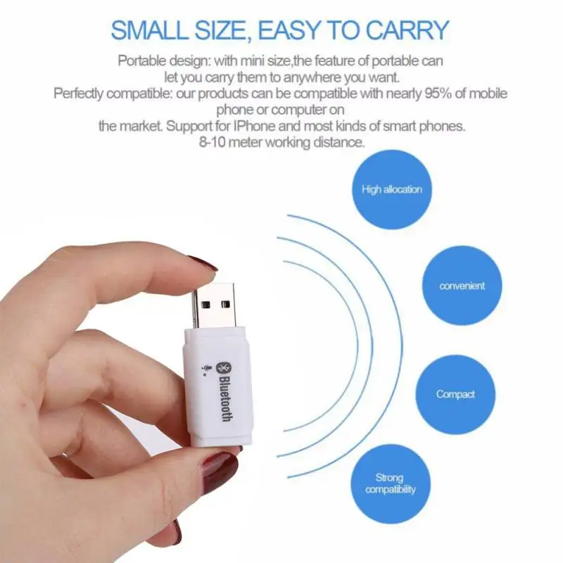 Bluetooth 5 0 аудио стереоресивер беспроводной Mini-USB адаптер с микрофоном для