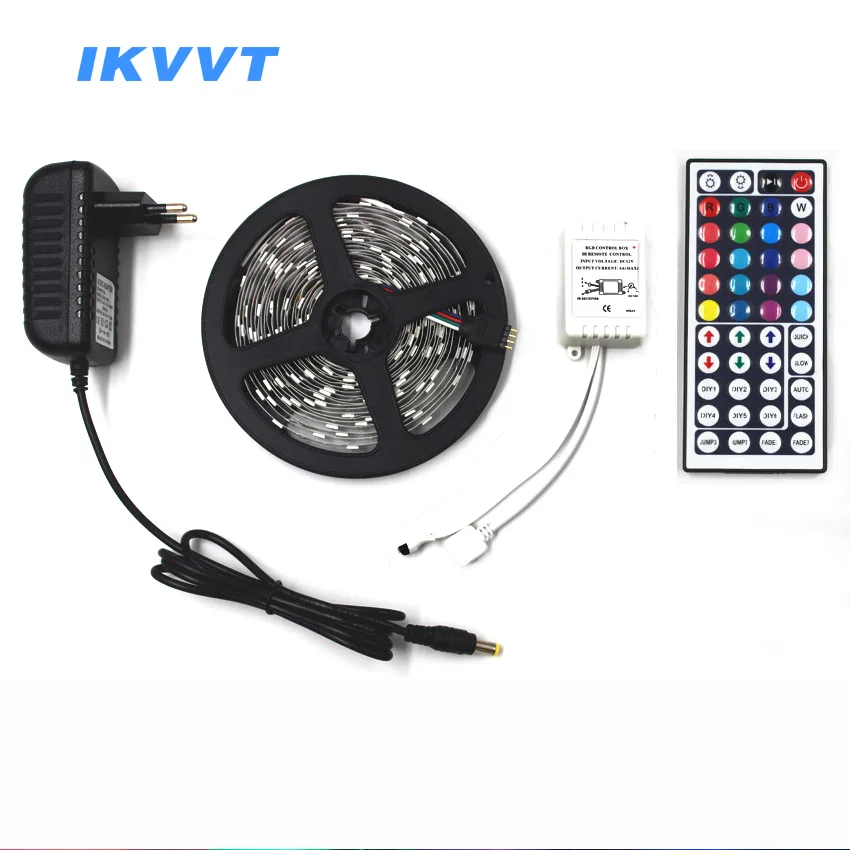 IKVVT RGB Светодиодная лента smd5050 5 м 10 15 лампа Водонепроницаемая гибкая светодиодная