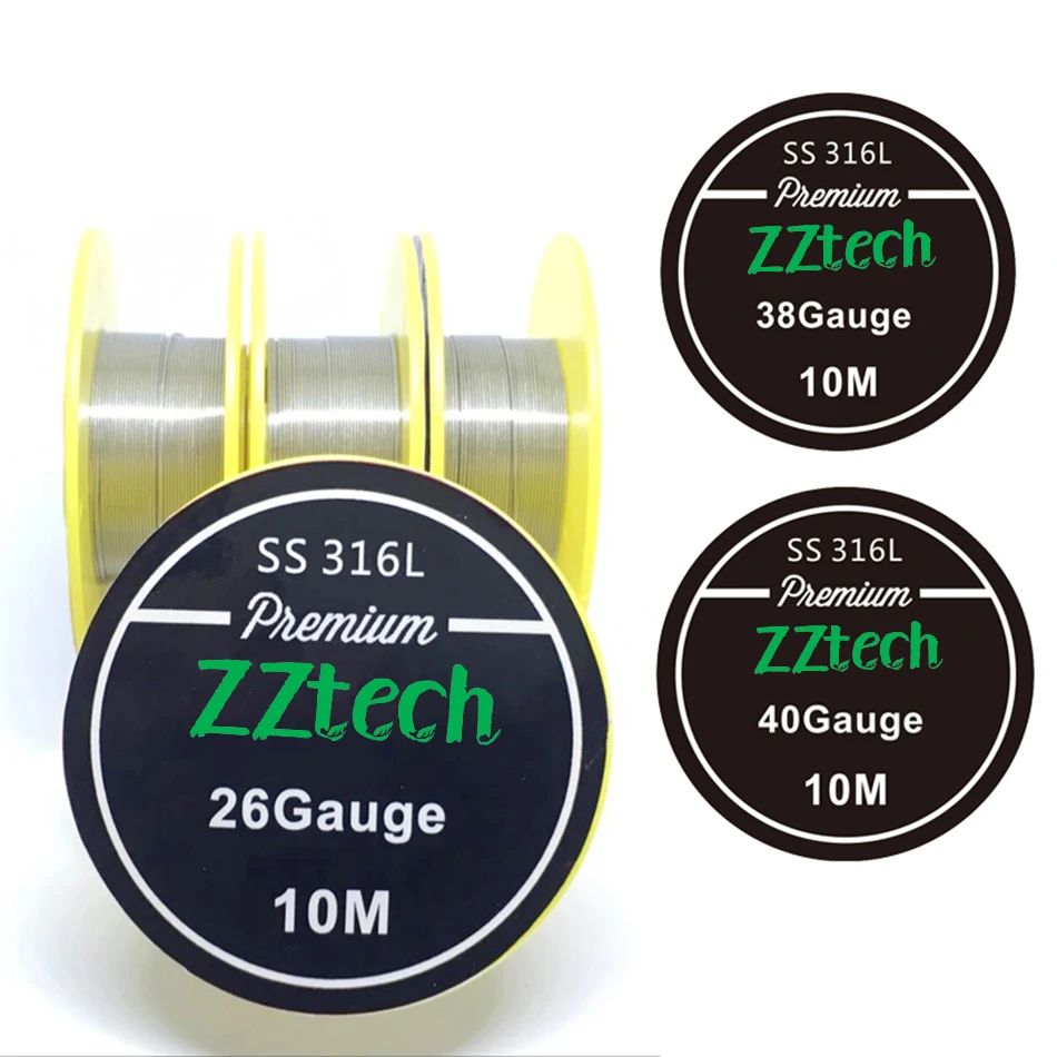 2021 ZZtech Новый SS 316L провод сопротивления 10 м/рулон для электронной сигареты RDA