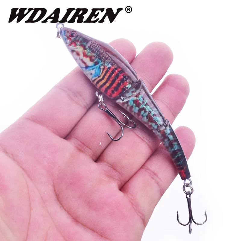 

1Pcs Multi-joint 3D Painted bait 9.5cm 9g Slowly sinking Minnow Artificial Hard Lure Swimbait Fishing Tackle Bass Wobblers lures