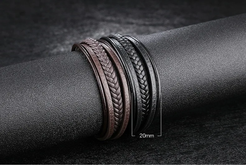 Браслет многослойный мужской и женский из нержавеющей стали изящный спортивный