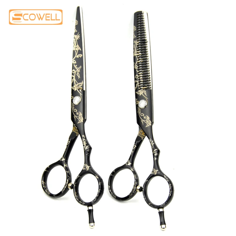 

HT9140 Stainless Steel Cobalt Hair Cutting Scissors Set Thinning Shear 6" inch Haircut Trimmer Snip Pet Grooming Clipper