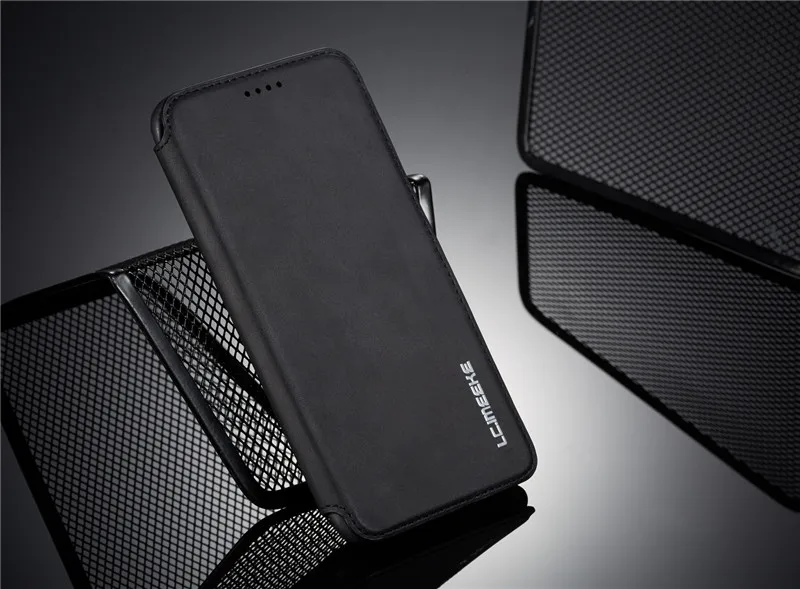 Сильный магнитный чехол 8plus для iPhone 11 Pro XS MAX X XR 8 7 6 6s Plus Etui Роскошный кожаный флип-держатель для карт Защитная сумка для телефона чехол - Цвет: Black
