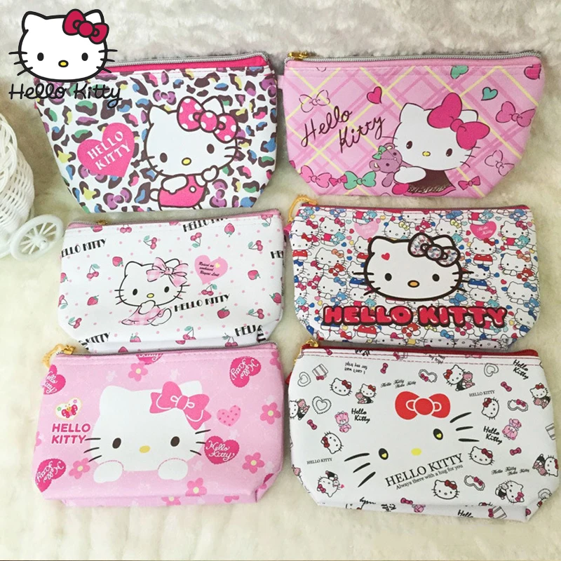 Милый мультяшный кошелек Hello Kitty hellokitty женские кожаные кошельки клатч для девочек