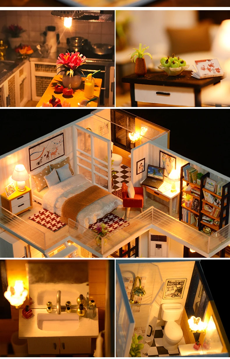 Cutebee кукольный дом мебель миниатюрный кукольный домик DIY миниатюрный дом комната коробка театр игрушки для детей DIY кукольный домик Njxw-B