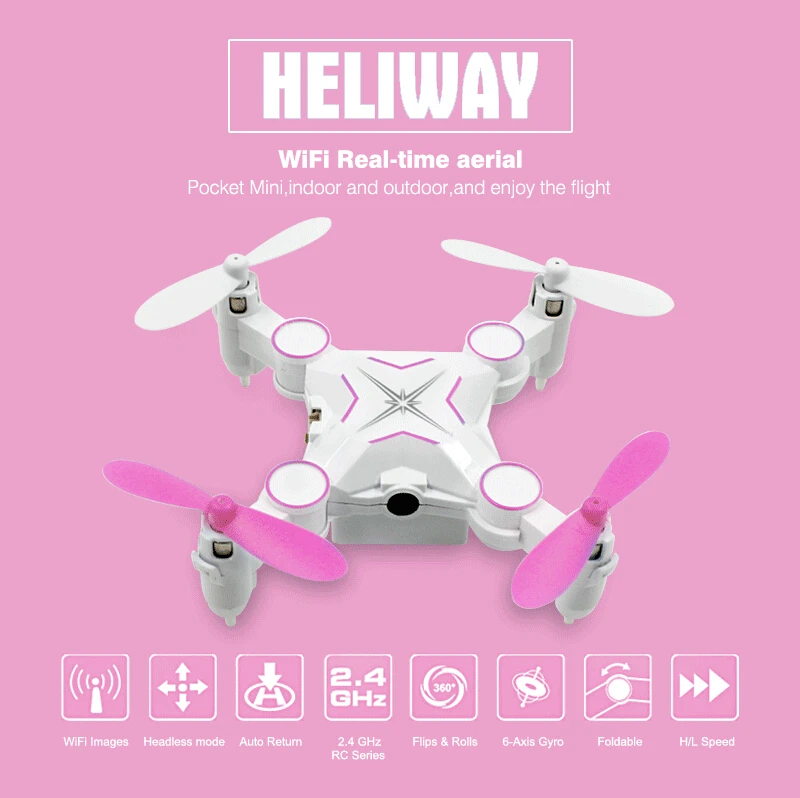 F18784/6 Heliway 901S WIFI камера 2 4 МП FPV складной карманный мини Дрон на дистанционном