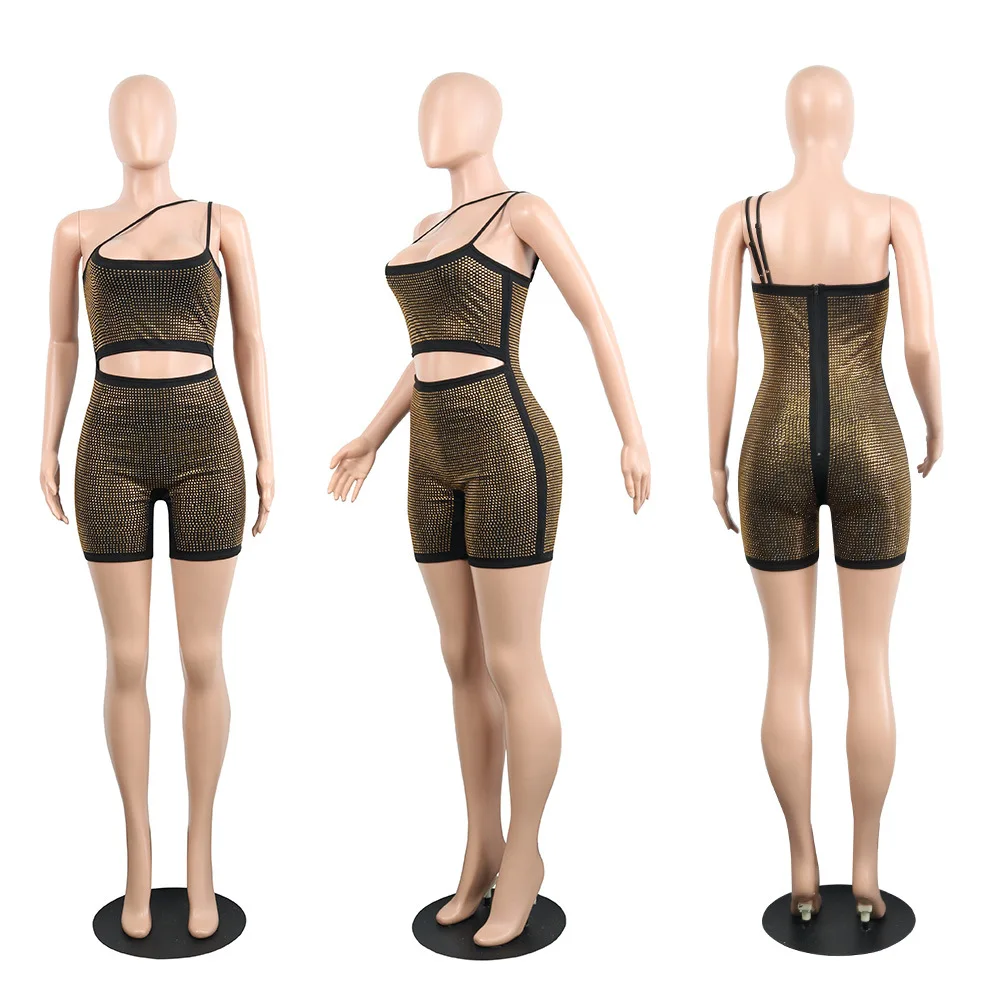 Клубный Блестящий горный хрусталь сексуальный ремень комбинезоны без рукавов с