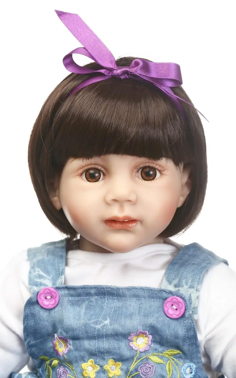 Кукла реборн силиконовая 24 дюйма 60 см с джинсовой юбкой|doll soft toy|doll baby toysdoll toys |