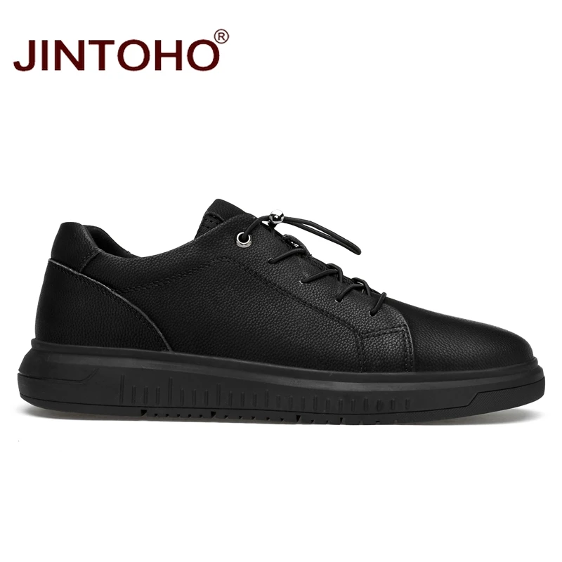 Туфли JINTOHO мужские из натуральной кожи Повседневная модная брендовая обувь на