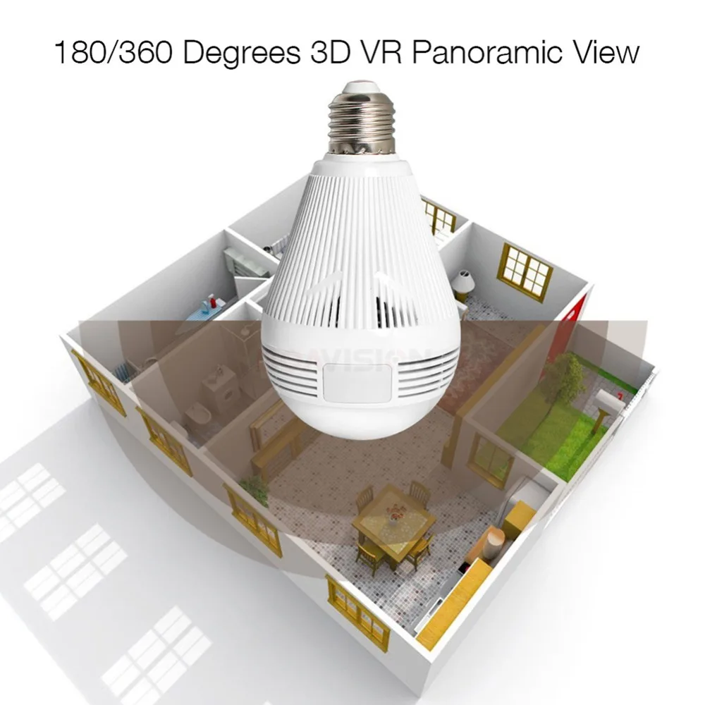 960P 1080P Беспроводная панорамная IP 3D VR камера wifi 3MP 5MP лампочка светильник рыбий глаз камера наблюдения 360 градусов CCTV домашняя камера безопасности