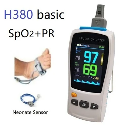 H380 neonate 2," TFT 1 датчик для новорожденных детей и взрослых ручной пульсоксиметр SPO2 PR медицинский монитор сердечного ритма совместимый с Nellcor DS100A датчик - Цвет: H380 neonate