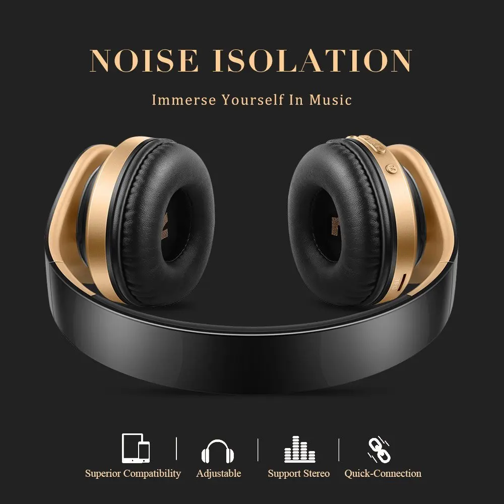 Звук интонировать беспроводные наушники с микрофоном стерео Бас Hi Fi TF MP3