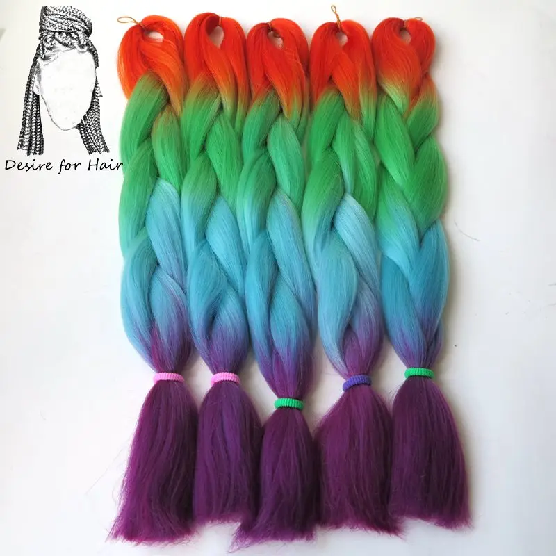 NC/4HL Desire for hair, 24 дюйма, 100 грамм, термостойкие, синтетические, Омбре, огромные косички, волосы для наращивания, косички, плетение - Цвет: NC/4HL