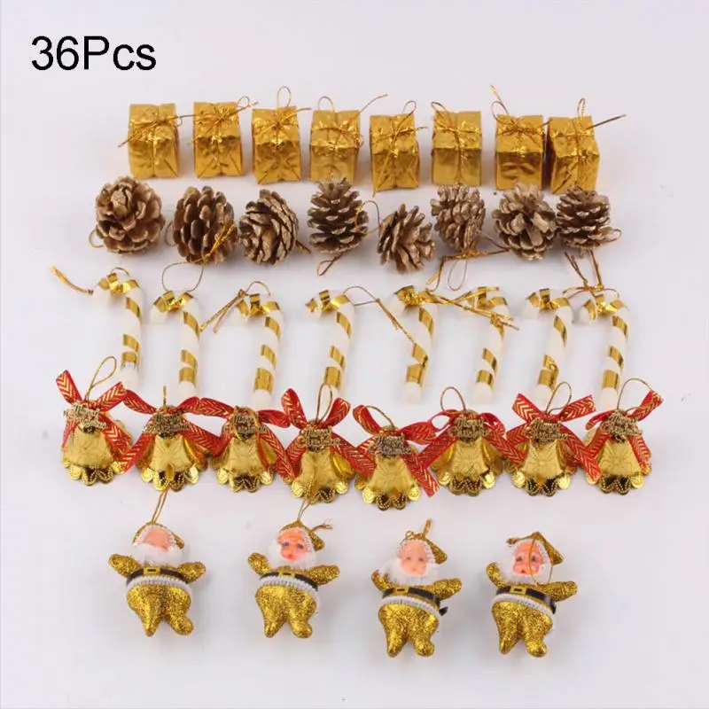 36 шт. украшения Мини Блеск висит кулон в форме колокольчика Рождественская елка