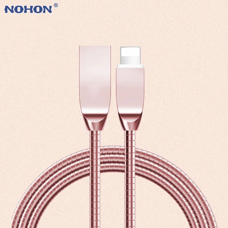 Роскошный Металлический usb-кабель для зарядки и передачи данных для iPhone X XS MAX XR 6 s 6s 7 8 Plus 5 5S SE iPad Air, провод для сотовых телефонов