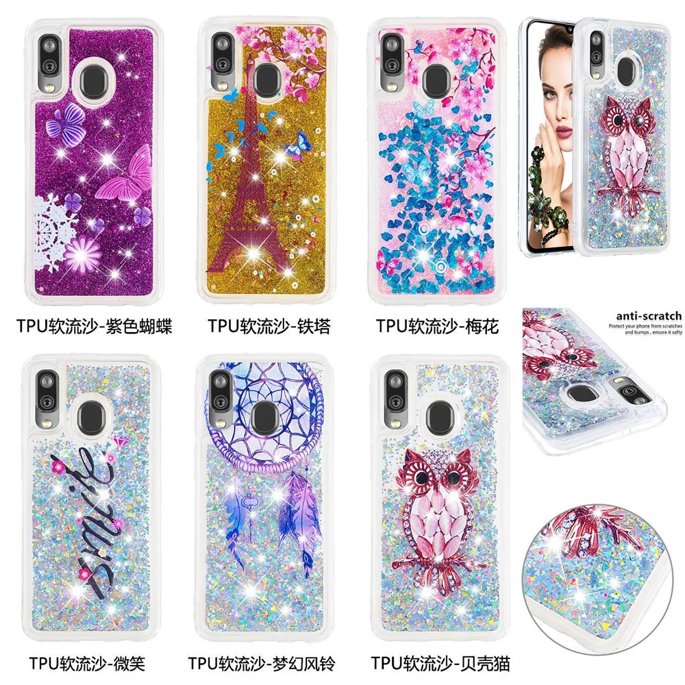 

Phone Case For Samsung Galaxy A40 Case Cute Glitter Dynamic Liquid Transparent Soft Silicone Cover For Galaxy A40 A 40 Case Capa