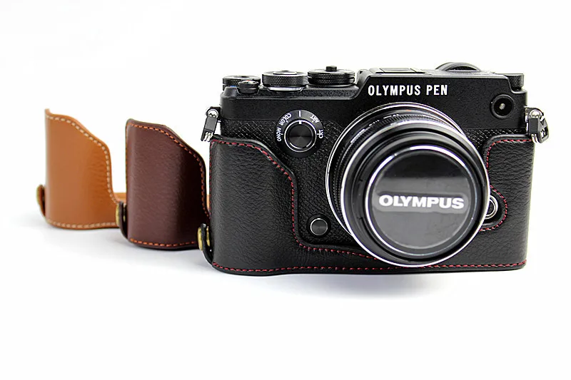 Жесткий чехол из натуральной кожи для Olympus PEN-F, ручка F PENF, сумка для камеры, чехол для аккумулятора