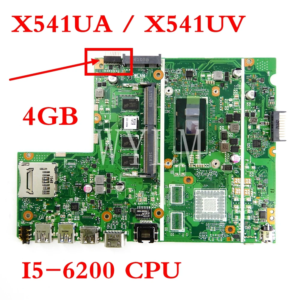 X541UA 4 Гб памяти с i5 6200CPU материнская плата REV2.0 для ASUS X541UV X541U Материнская ноутбука