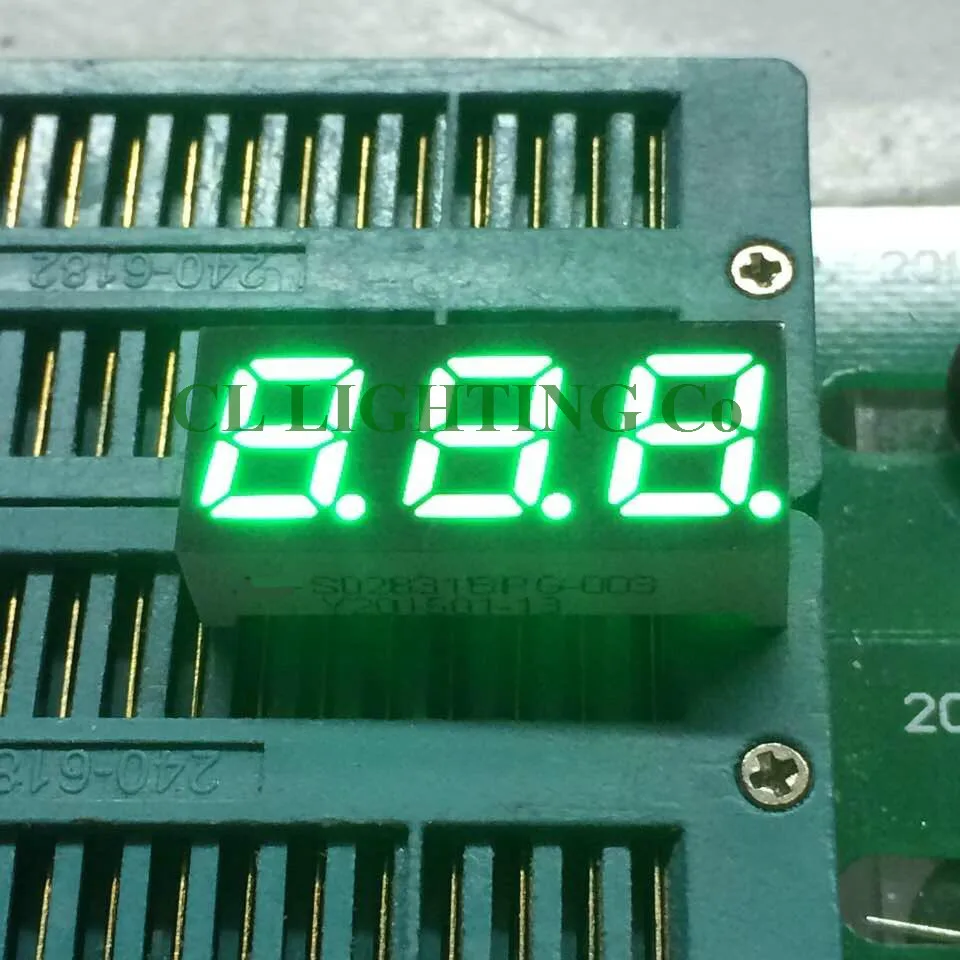 Цифровой светодиодный светильник Nixie 3 Бит 0 28 дюйма чистый зеленый 7 сегментный