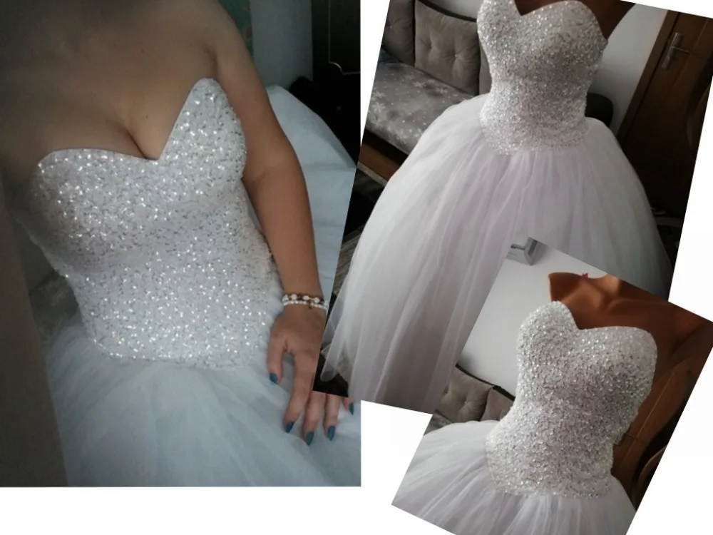 NOBLE WEISS Robe De Mariage, бальное платье, белое/цвета слоновой кости, свадебные платья, роскошное платье принцессы с бусинами, Vestido De Noiva Casamento, платье невесты