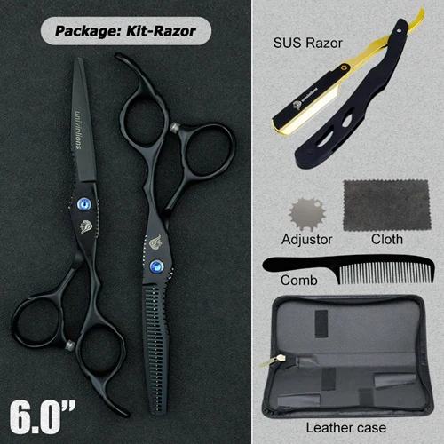 6005HEI-RAZOR " univinlions Профессиональные Парикмахерские филировочные ножницы для стрижки волос, парикмахерские ножницы, японские Парикмахерские ножницы - Цвет: 6005HEI-RAZOR