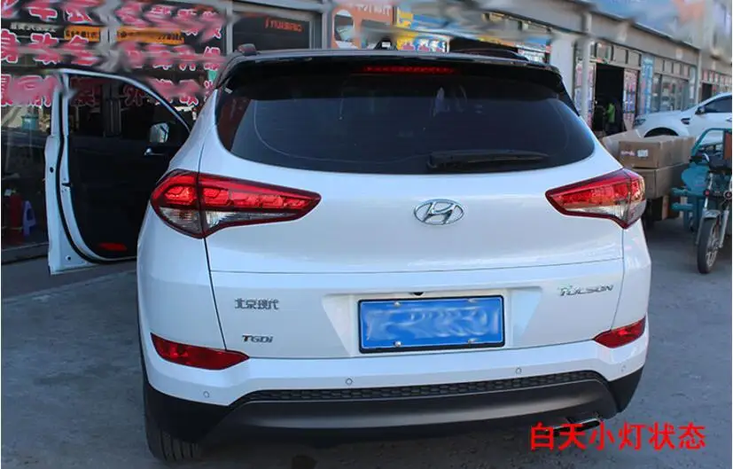 Автомобильный задний светильник s для заднего фонаря Tucson светодиодный задний светильник DRL+ тормоз+ Парк+ движущийся Поворотный Светильник