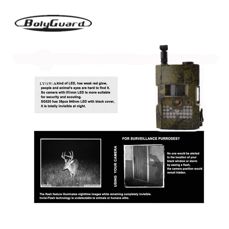 Bolyguard охотничья камера Дикая 18MP 1080 H 2G MMS GPRS фото ловушки gsm ночное видение