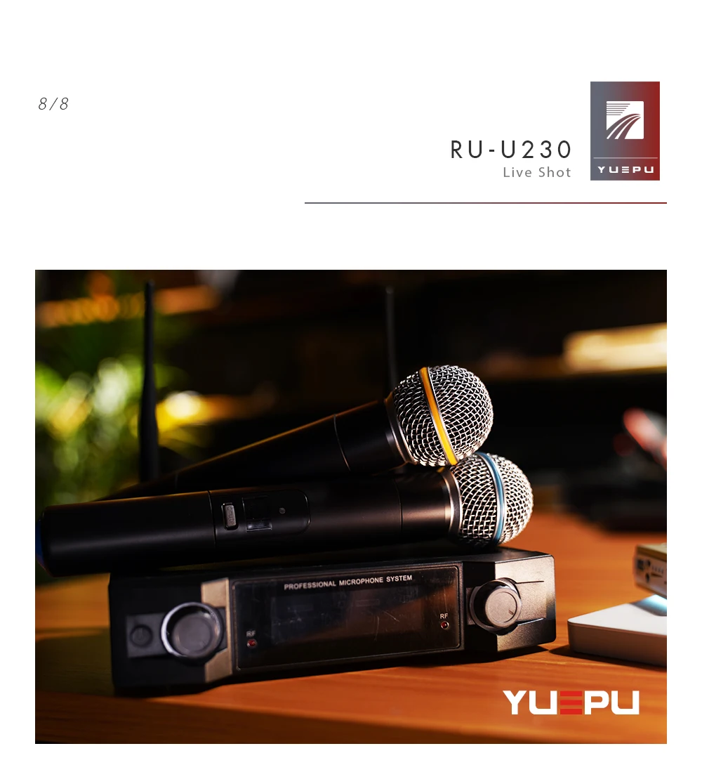 YUEPU RU-U230 профессиональный микрофон UHF Беспроводная караоке система