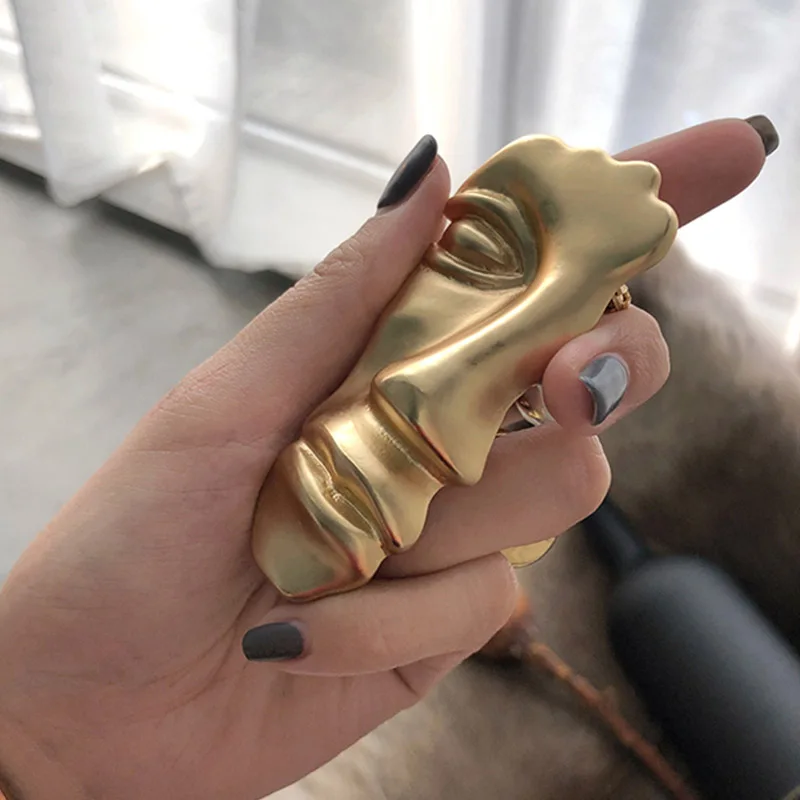 2019 Винтажная брошь абстрактная маска для лица Женские аксессуары золотой цвет