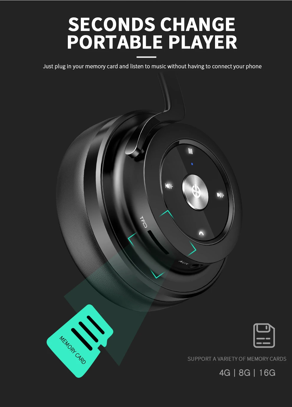 Picun P20 беспроводные Bluetooth наушники стерео HiFi Музыкальная гарнитура супер бас геймер наушники с микрофоном Поддержка карты памяти