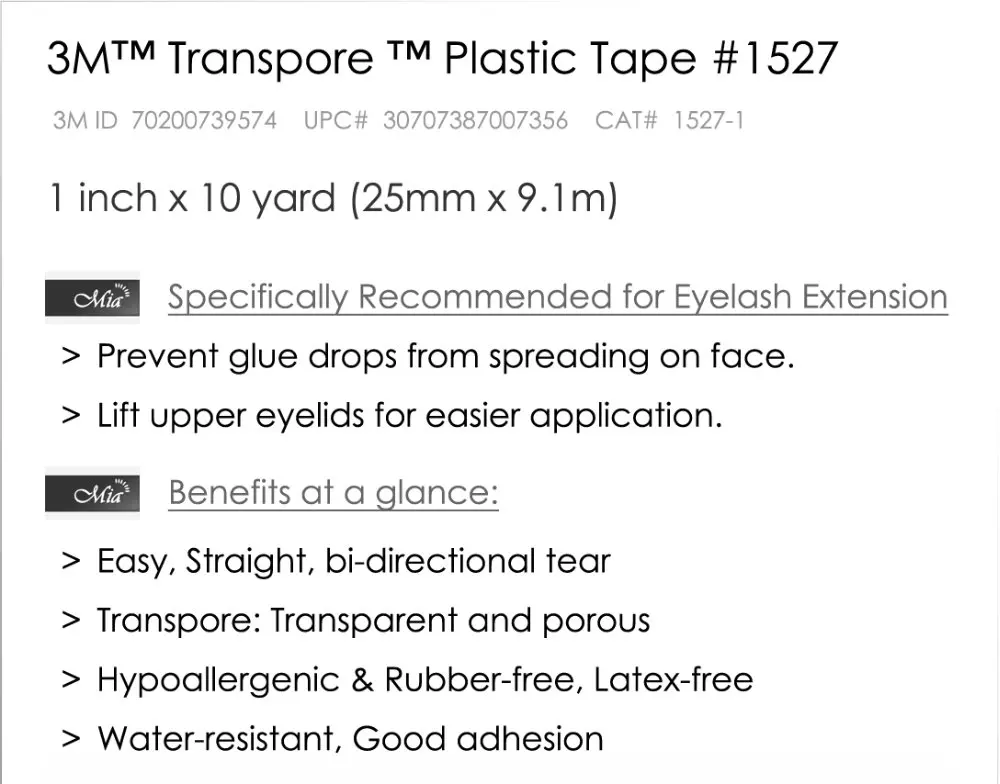 [1 ''] прозрачная медицинская дышащая ткань Transpore 3M лента для ресниц Extension |