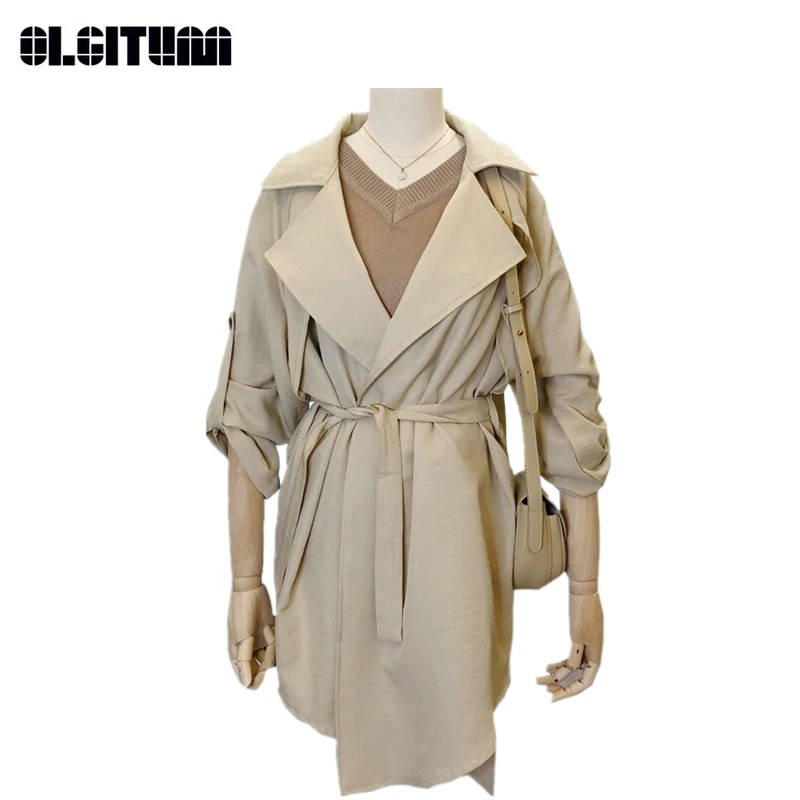 

New 2020Autumn and Winter Korean Fashion Plus Size Mid-length Thickened Trench Loose Charming Coat