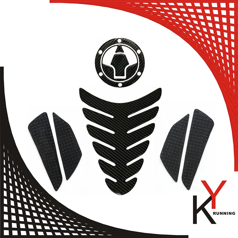 KYRUNNING Carbon 3D ADESIVI MOTO наклейка эмблема защитный бак накладка газовая крышка