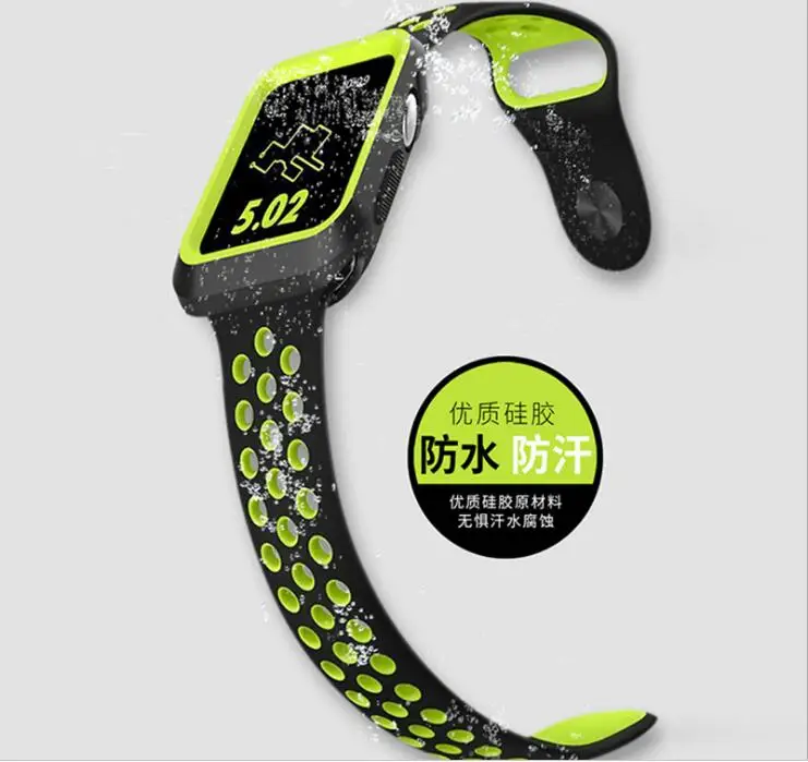 Спортивный силиконовый ремешок для часов Apple watch series 2 и 3 38/42 мм | Наручные часы