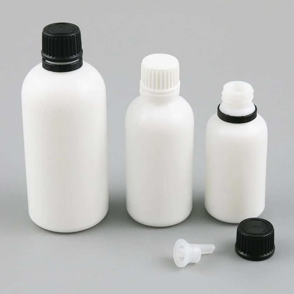 

12 X 1/2oz 1oz Refillable Natural White Glass Bottle With Tamper Evident Cap 15ml 30ml 50ml 100ml 1OZ White Glass Containers