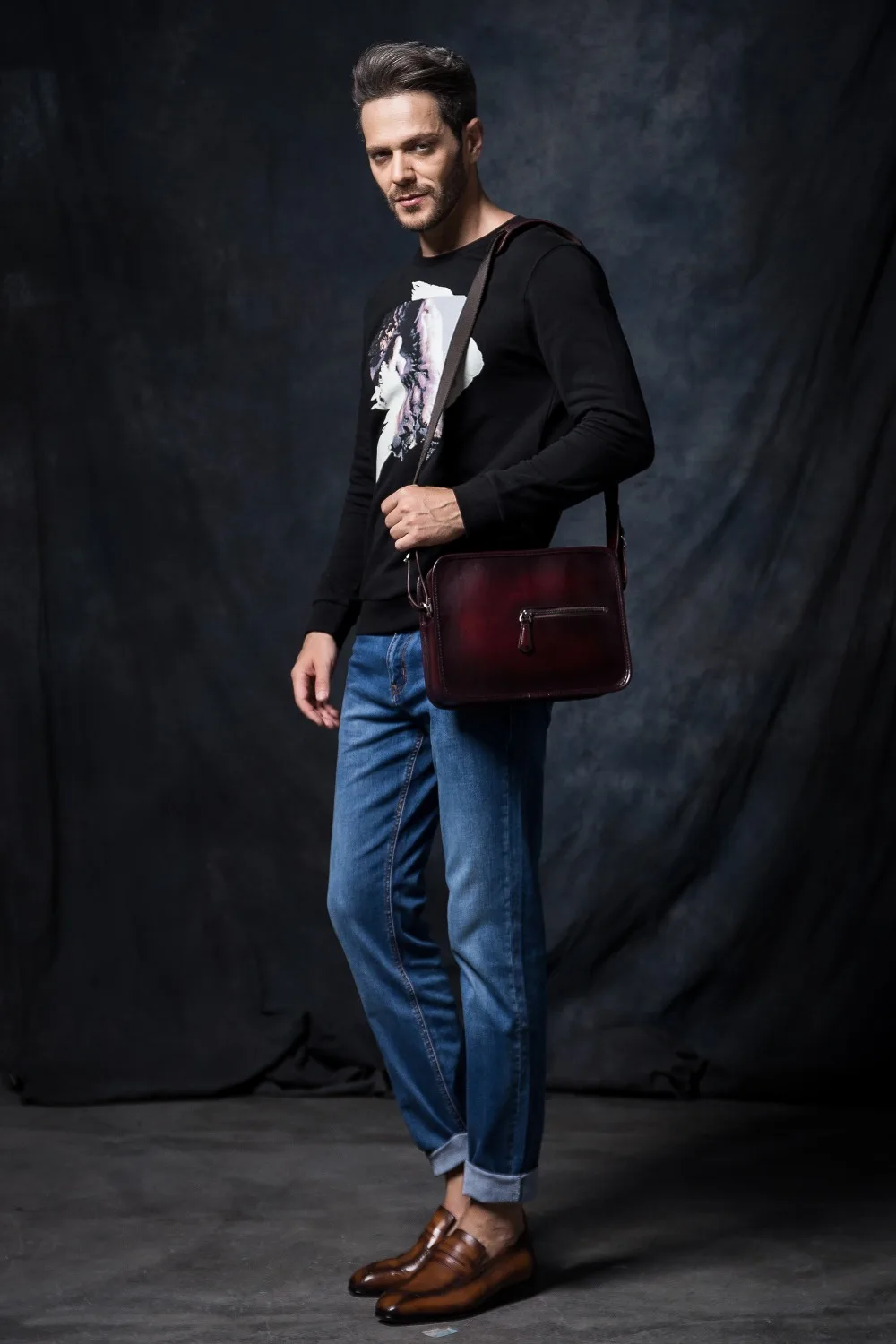 TERSE_New выпуска мужская сумка ручной работы итальянской телячьей кожи Натуральная