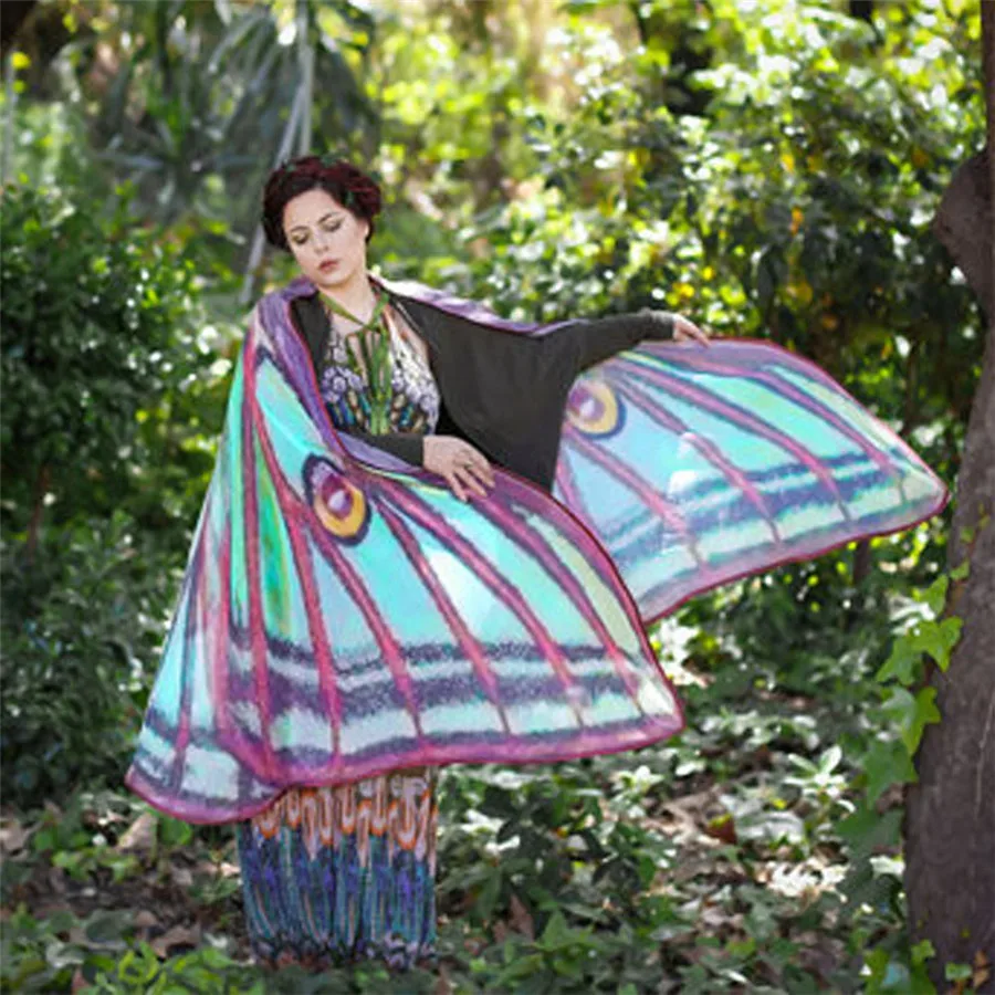 #5505 Новинка 2017 года дизайн для женщин леди длинные крыло бабочки накидка мягкие