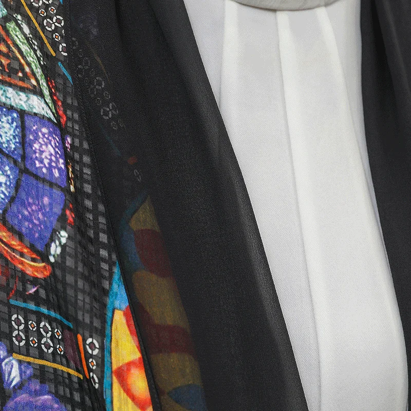 Женский офисный кардиган VOA Тонкий Повседневный Кардиган из 100% шелка с принтом