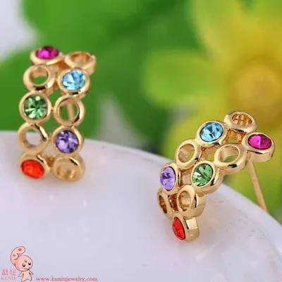 Геометрические выдолбленные серьги-гвоздики для женщин из сплава и металла