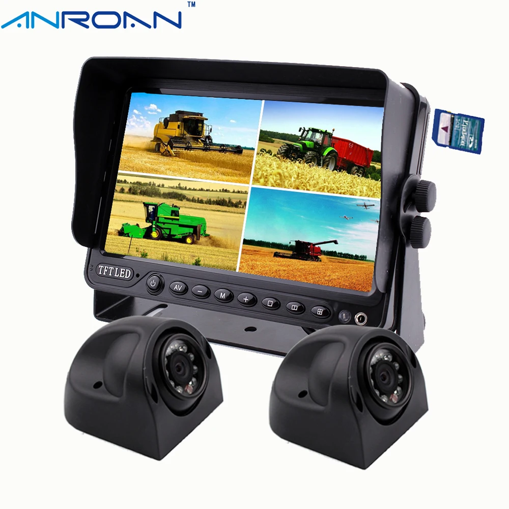 " DVR рекордер квадрант TFT lcd монитор Автомобильная камера заднего вида система 2 x камера бокового вида комплект CCD цветная резервная камера