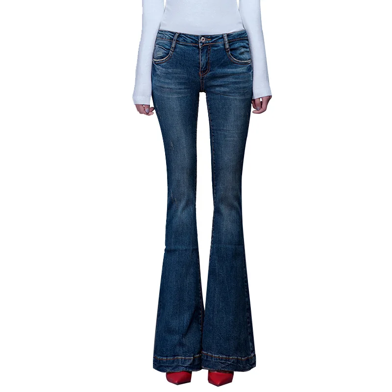 

ACRMRAC Women Spring and autumn Elasticity Slim Flare Pants Long pants jeans Women