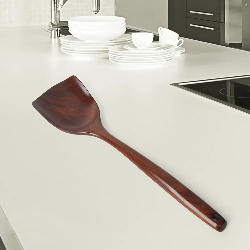 Длинное деревянное Приготовление Риса лопатка Совок кухонная посуда антипригарная ручная лопатка для котелка с выпуклым днищем деревянная Лопата A30314