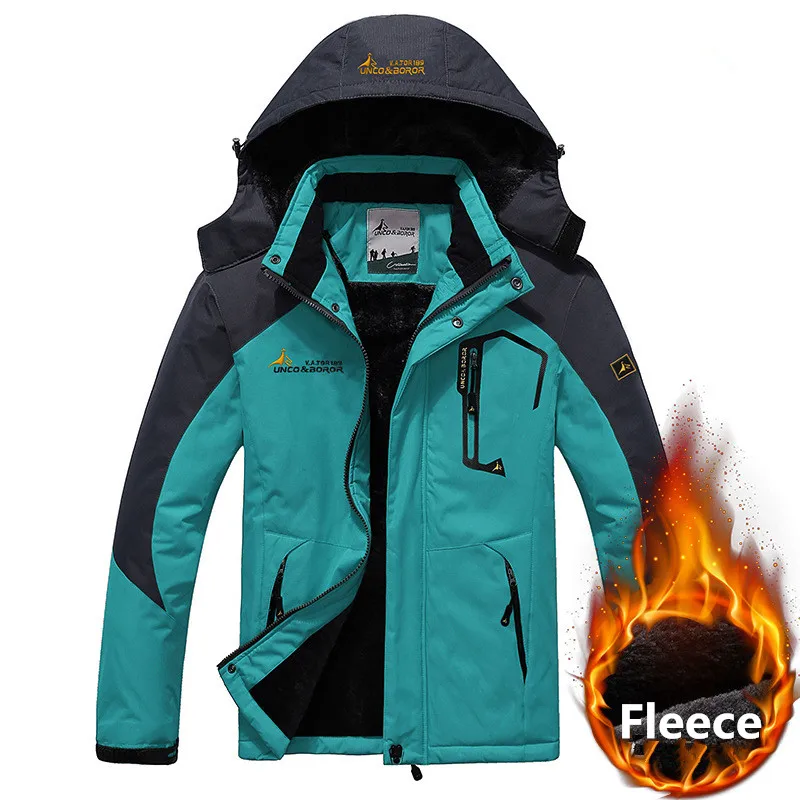 sky blue fleece Зимняя теплая куртка, мужские парки, верхняя одежда, ветрозащитная водонепроницаемая куртка с капюшоном, толстая Вельветовая куртка, мужские флисовые парки, пальто размера плюс 6XL - Цвет: sky blue fleece