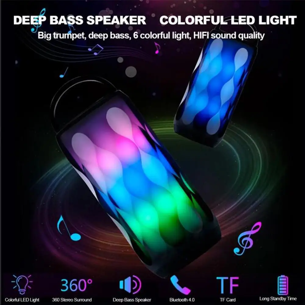 

Touch LED Night Lamp Wireless Bluetooth Speaker Stereo Sound 5W Colorful Music Player Lamp With USB TF FM for Home Party r30