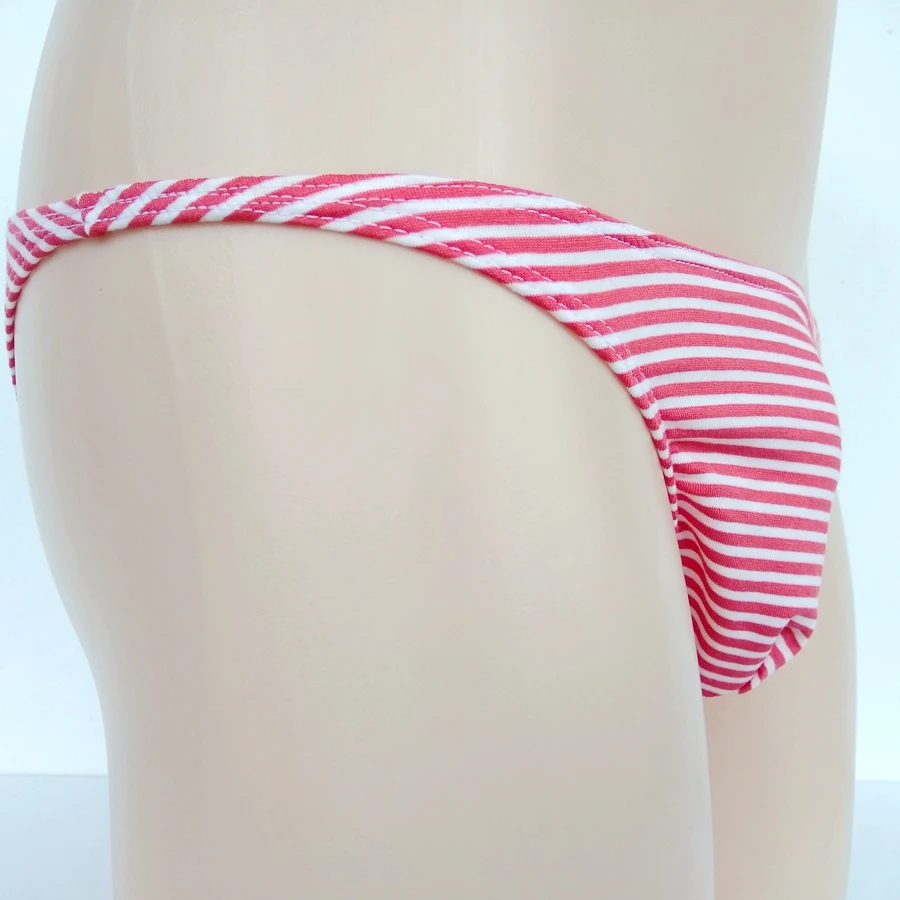 Мужские стринги бикини полоски Jersy Poly/хлопок/спандекс узкая талия|string bikini